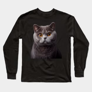 British Shorthair Cat - A Sweet Gift Idea For All Cat Lovers And Cat Moms Long Sleeve T-Shirt